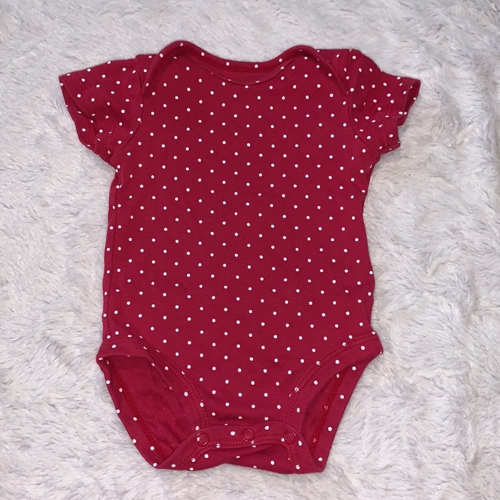 (3 for $10) Carter’s 3 month red polkadot bodysuit baby girl clothing